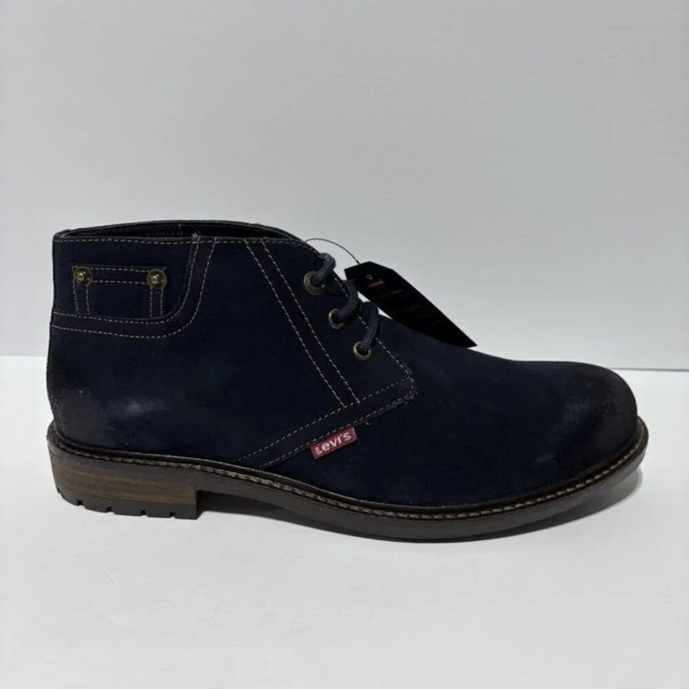 Levi’s Men’s Cambridge Navy Suede Boots, Size 9.5 M